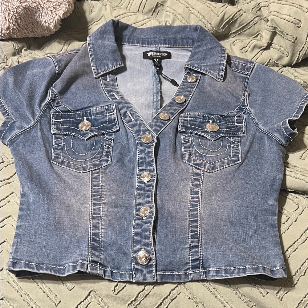 True Religion Light Blue Girls' Denim Button-Front Shirt